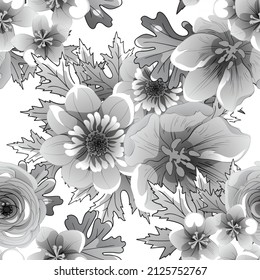 Abstract elegance seamless pattern with floral background