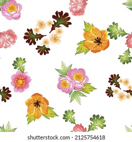 Abstract elegance seamless pattern with floral background