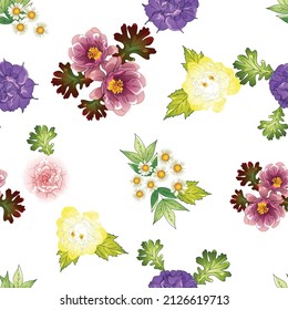 Abstract elegance seamless pattern with floral background