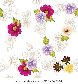 Resumen de la elegancia sin problemas con fondo floral