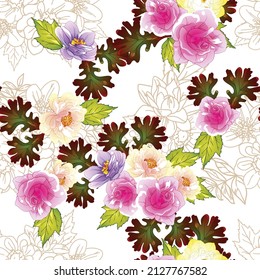 Resumen de la elegancia sin problemas con fondo floral