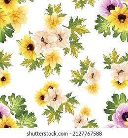 Abstract elegance seamless pattern with floral background