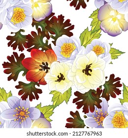 Abstract elegance seamless pattern with floral background
