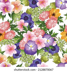 Abstract elegance seamless pattern with floral background