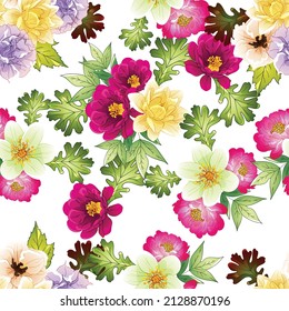 Abstract elegance seamless pattern with floral background