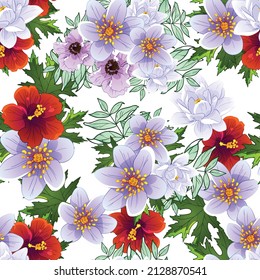 Abstract elegance seamless pattern with floral background
