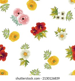 Abstract elegance seamless pattern with floral background