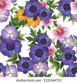 Abstract elegance seamless pattern with floral background