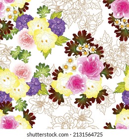 Resumen de la elegancia sin problemas con fondo floral