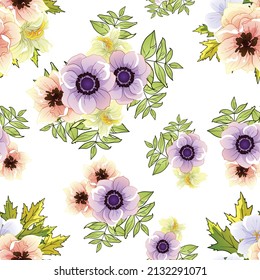 Abstract elegance seamless pattern with floral background