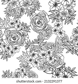 Abstract elegance seamless pattern with floral background