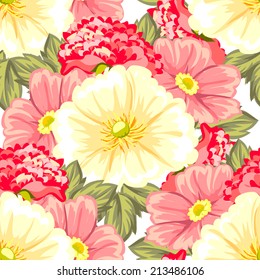 Abstract Elegance Seamless pattern with floral background