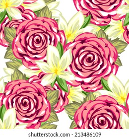 Abstract Elegance Seamless pattern with floral background