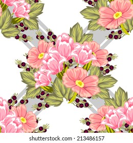 Abstract Elegance Seamless pattern with floral background