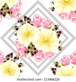 Abstract Elegance Seamless pattern with floral background