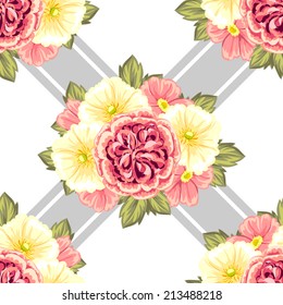 Abstract Elegance Seamless pattern with floral background