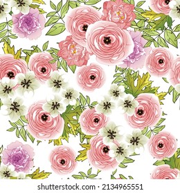 Abstract elegance seamless pattern with floral background