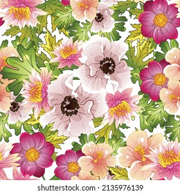 Abstrakte Eleganz, nahtloses Muster mit floralem Hintergrund