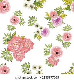 Abstrakte Eleganz, nahtloses Muster mit floralem Hintergrund