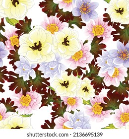 Abstract elegance seamless pattern with floral background