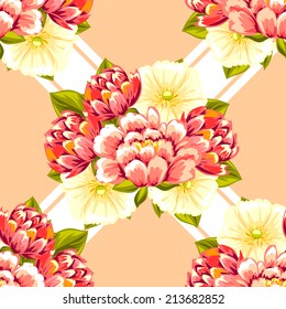 Abstract Elegance Seamless pattern with floral background