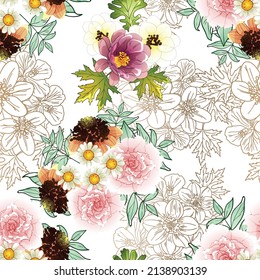 Resumen de la elegancia sin problemas con fondo floral