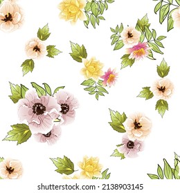 Abstract elegance seamless pattern with floral background