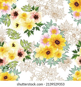 Resumen de la elegancia sin problemas con fondo floral