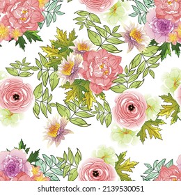 Resumen de la elegancia sin problemas con fondo floral