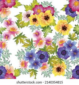 Abstract elegance seamless pattern with floral background