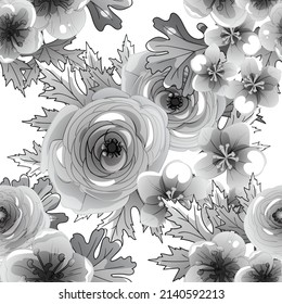 Abstract elegance seamless pattern with floral background