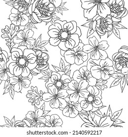 Abstract elegance seamless pattern with floral background