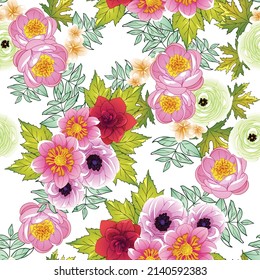 Abstract elegance seamless pattern with floral background