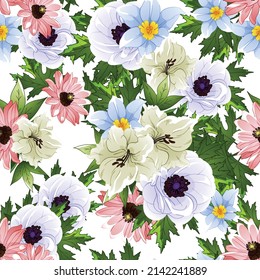 Abstract elegance seamless pattern with floral background