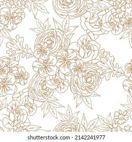 Abstract elegance seamless pattern with floral background