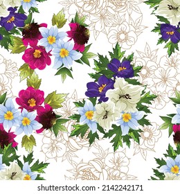 Resumen de la elegancia sin problemas con fondo floral