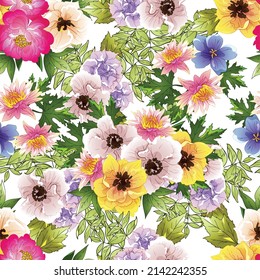 Abstract elegance seamless pattern with floral background