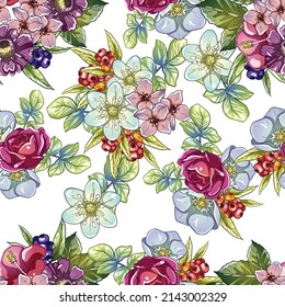 Abstract elegance seamless pattern with floral background