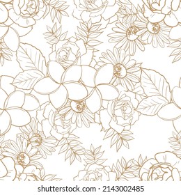 Abstract elegance seamless pattern with floral background