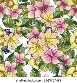 Abstract elegance seamless pattern with floral background