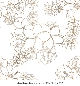 Abstract elegance seamless pattern with floral background