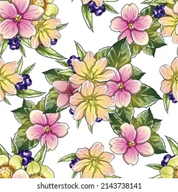 Abstract elegance seamless pattern with floral background