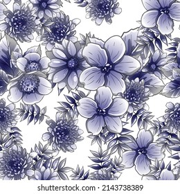 Abstract elegance seamless pattern with floral background