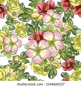 Abstract elegance seamless pattern with floral background