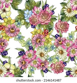 Abstract elegance seamless pattern with floral background