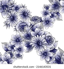 Abstract elegance seamless pattern with floral background