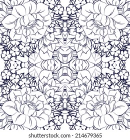 Abstract Elegance Seamless pattern with floral background