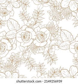Abstract elegance seamless pattern with floral background