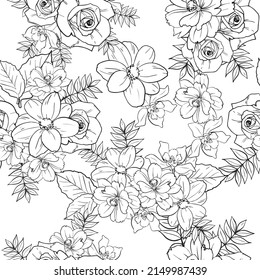 Abstract elegance seamless pattern with floral background