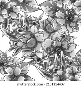 Abstract elegance seamless pattern with floral background